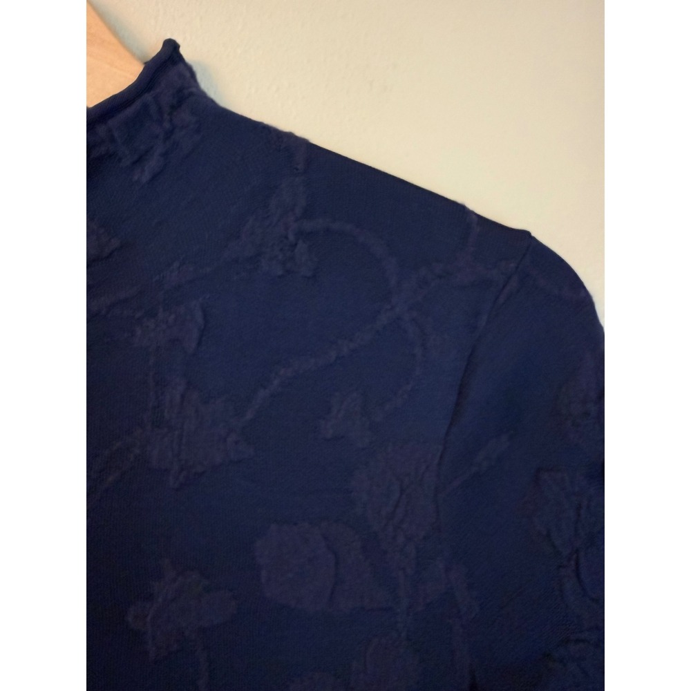 Lafayette 148 New York Floral Jacquard Mock Neck Wool Knit Dress XS - Picture 5 of 8